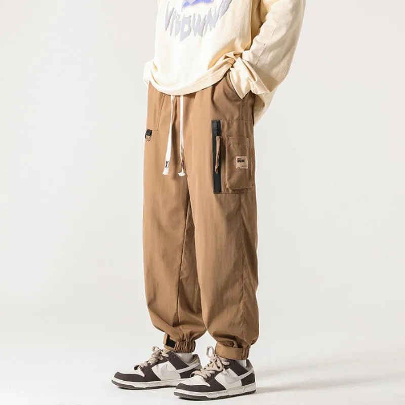 Pocket Tapered Elasticity Zipper Magic Pants