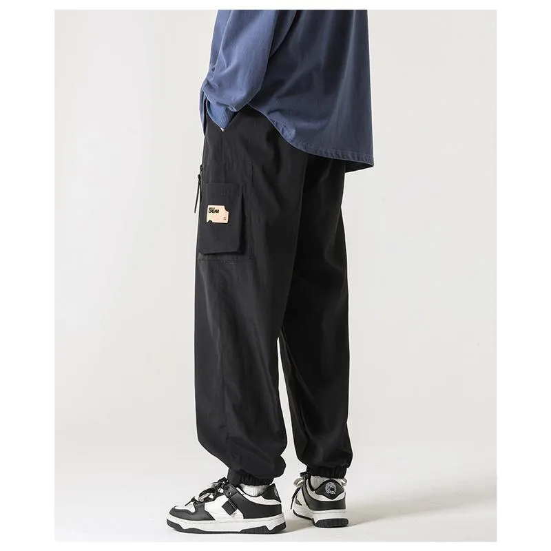 Pocket Tapered Elasticity Zipper Magic Pants