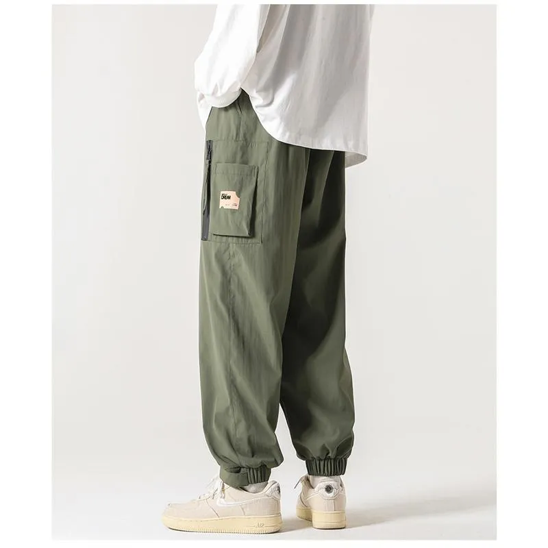 Pocket Tapered Elasticity Zipper Magic Pants