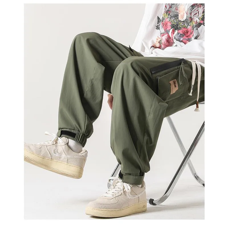 Pocket Tapered Elasticity Zipper Magic Pants