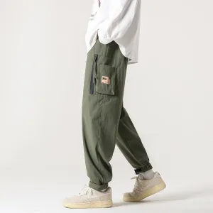 Pocket Tapered Elasticity Zipper Magic Pants