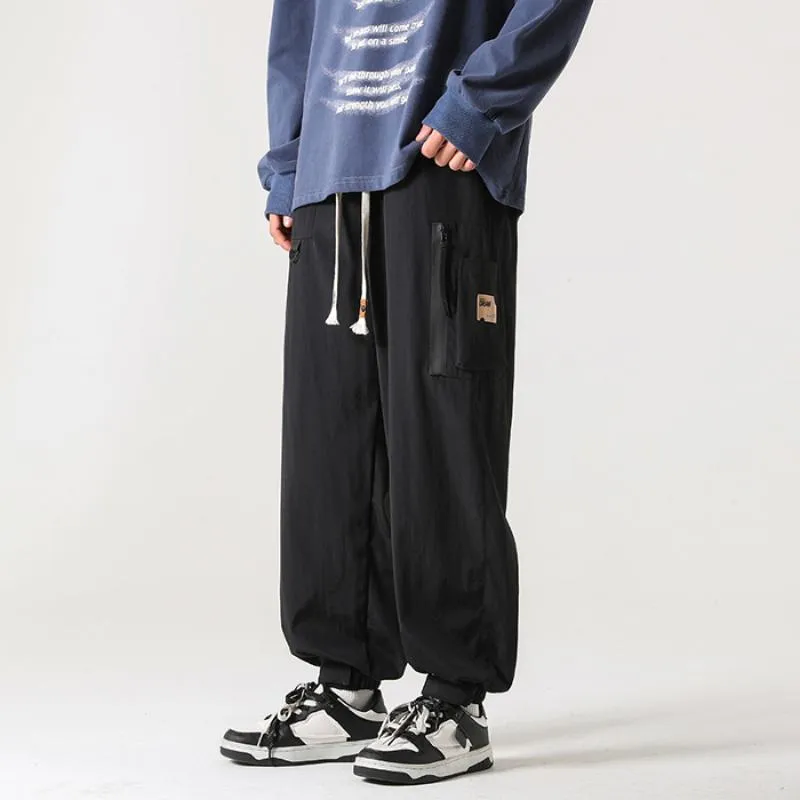 Pocket Tapered Elasticity Zipper Magic Pants