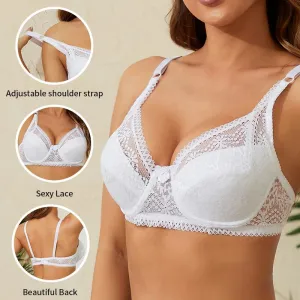 Queenral Lace Bra Plus Size Bra Women Underwear Bralette Crop Top Sexy Female Bra Large BH Tube Top Female Push Up Brassiere Laced Bra