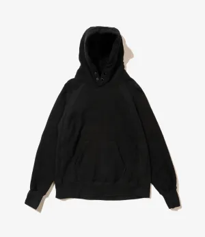 Raglan Hoodie – Black 12oz Cotton Fleece