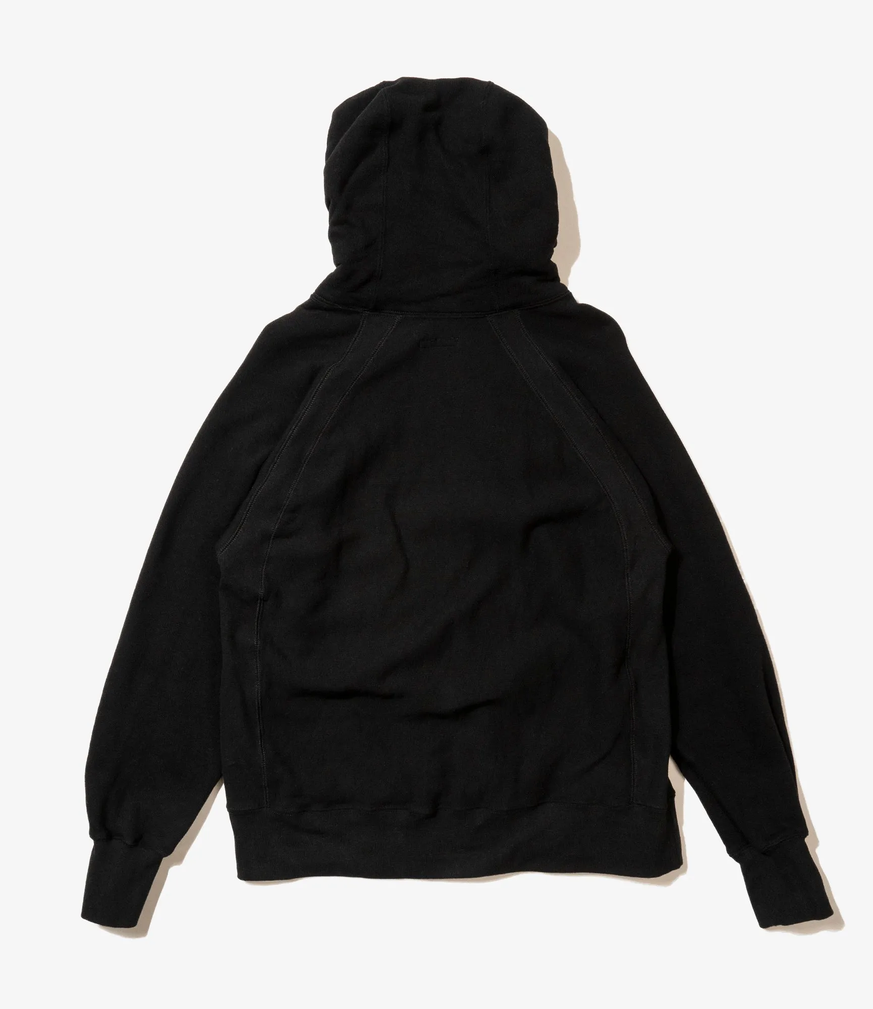 Raglan Hoodie – Black 12oz Cotton Fleece