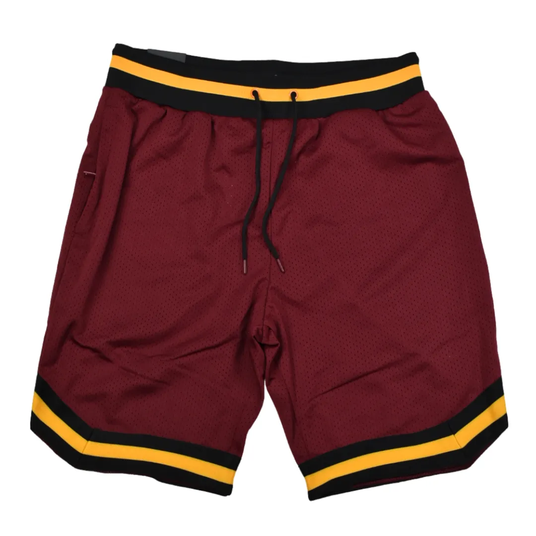 REBEL MINDS MESH SHORTS -BURGUNDY