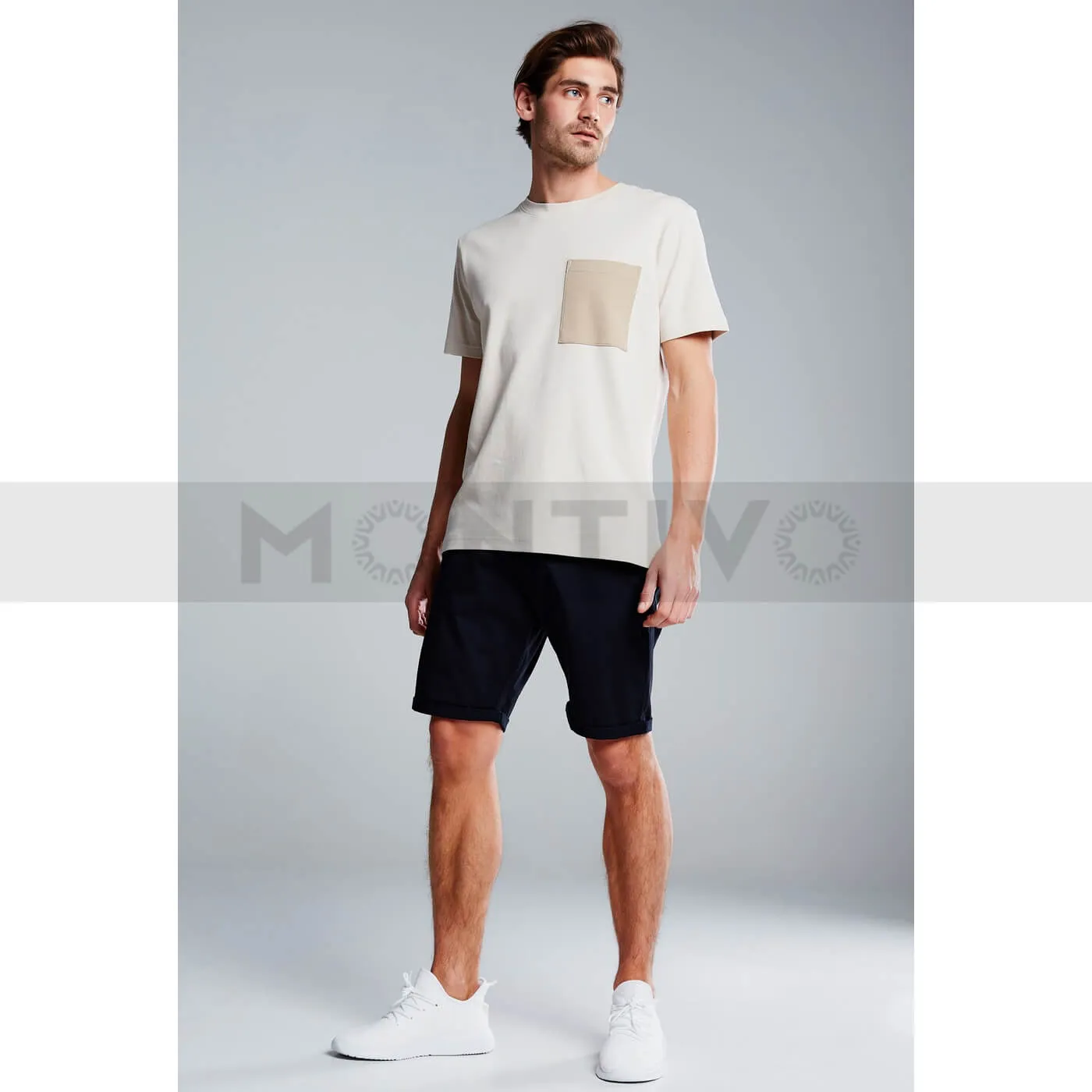 Smog Navy Cotton Shorts