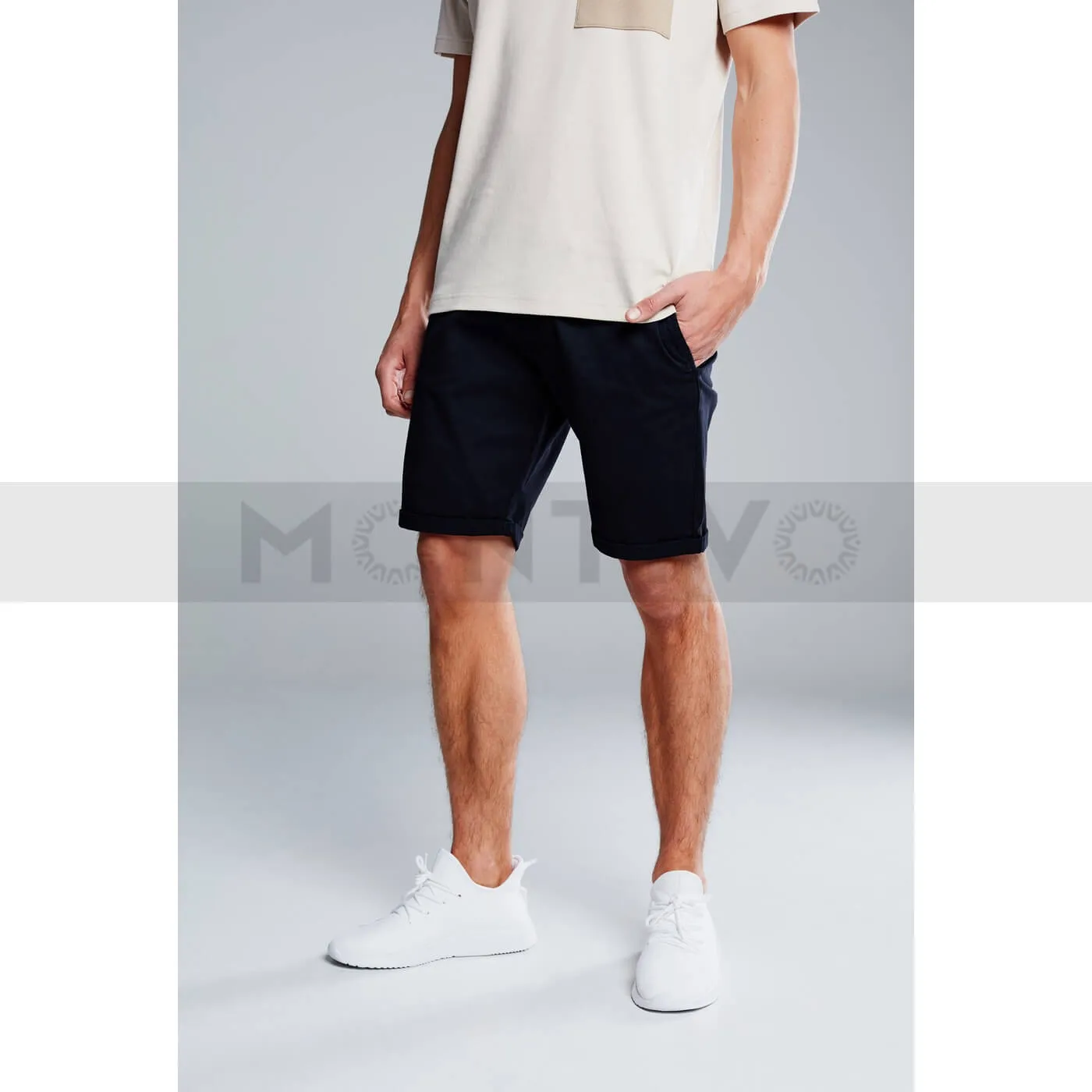 Smog Navy Cotton Shorts