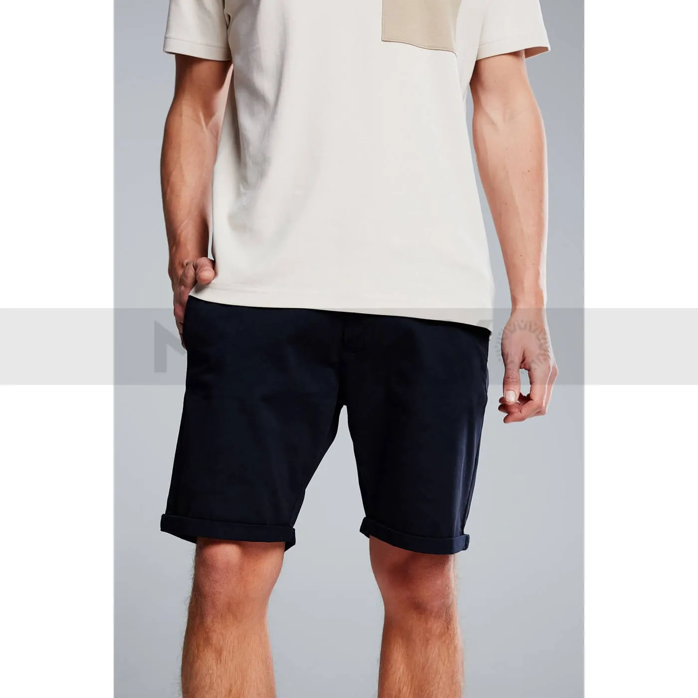Smog Navy Cotton Shorts