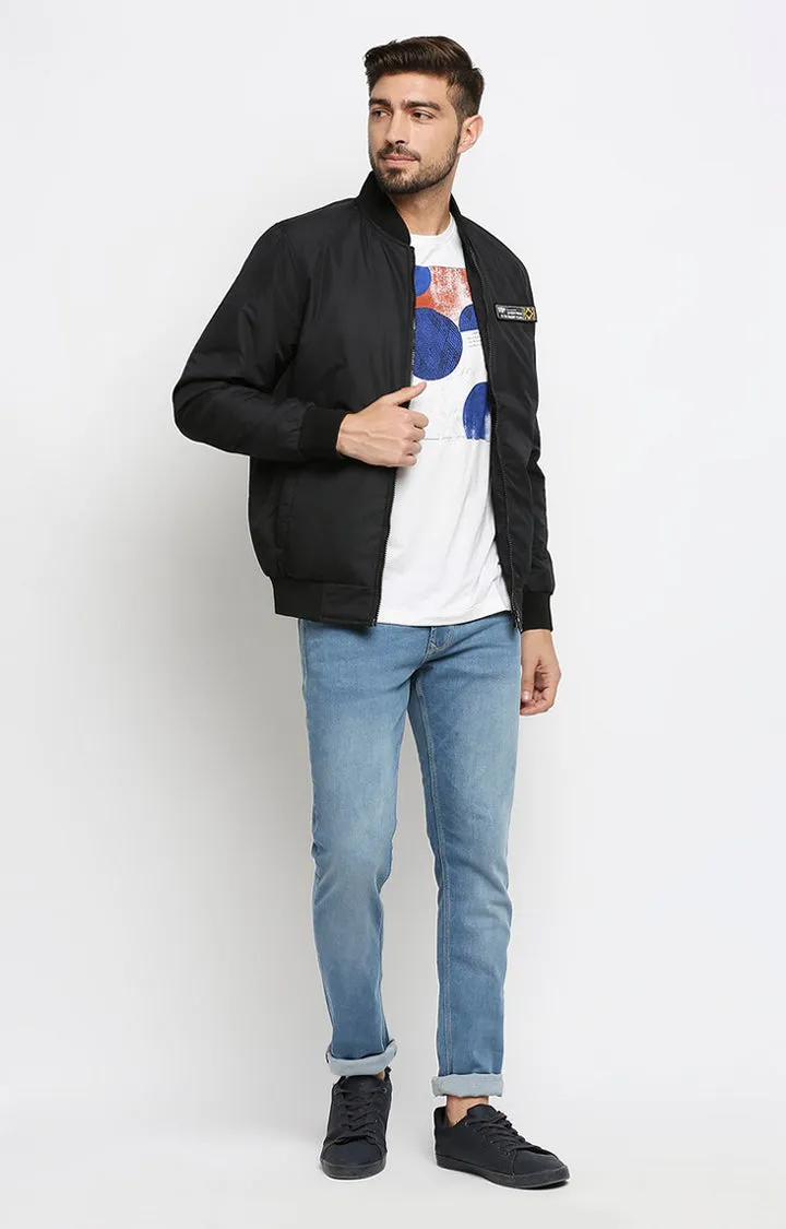Spykar Men Blue Polyester Regular Fit Casual Jacket For Men