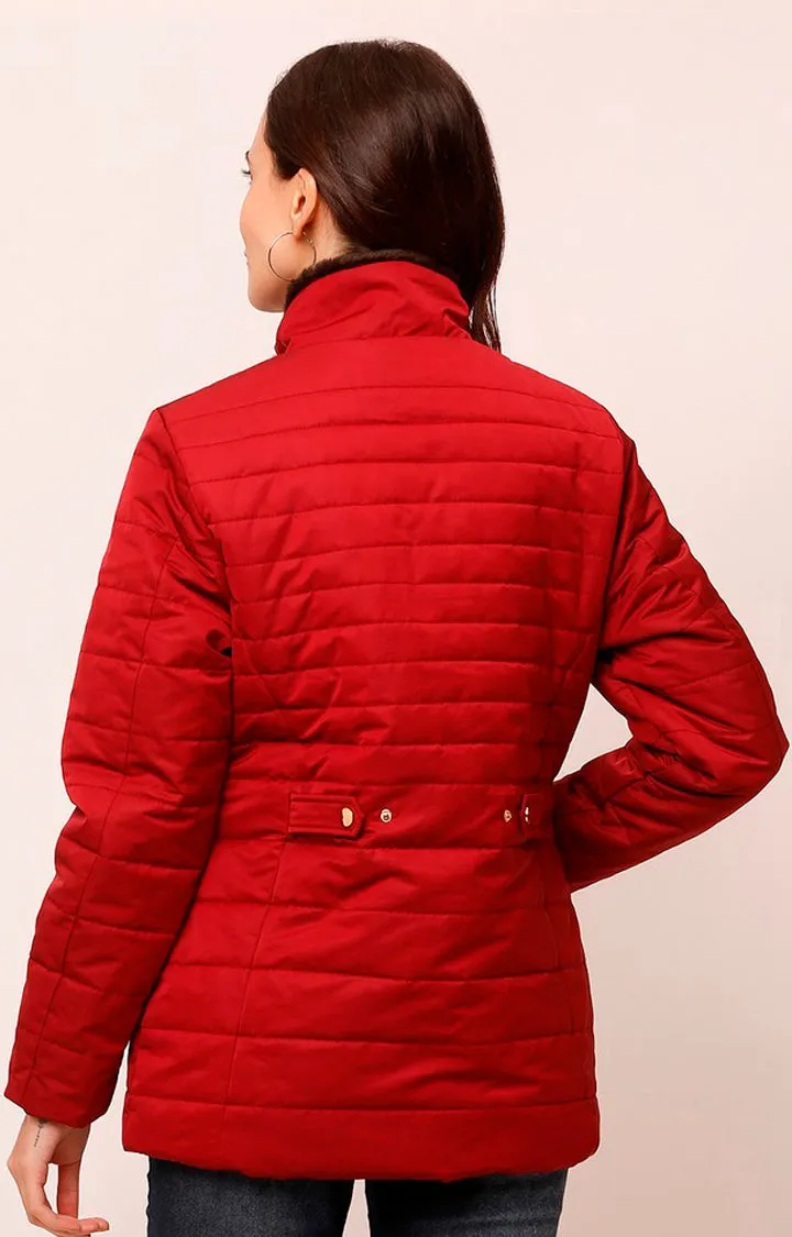 Spykar Women Wine Solid Front Open Jacket