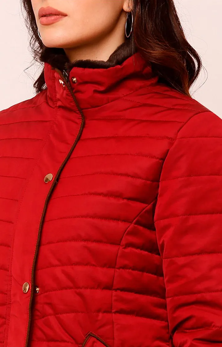 Spykar Women Wine Solid Front Open Jacket