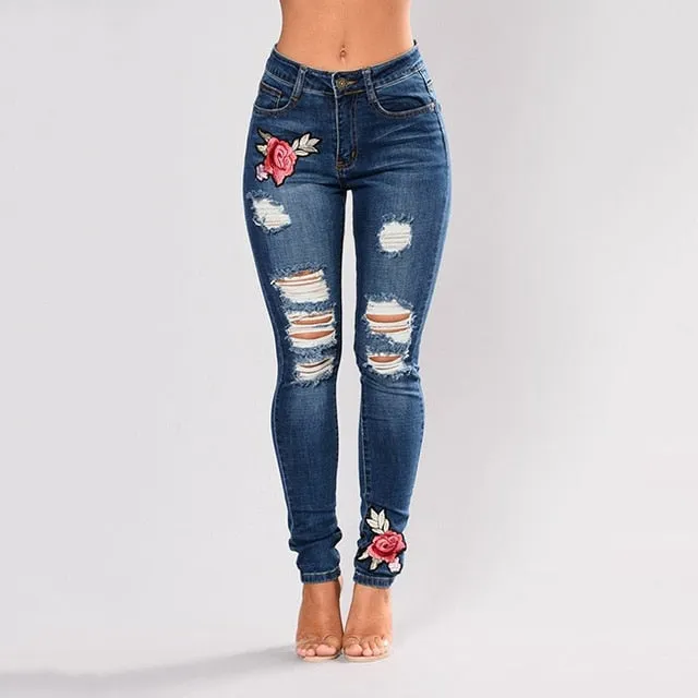 Stretch Embroidered Jeans