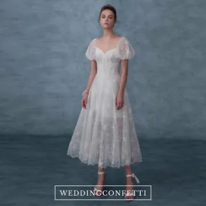 The Hyacinth White Puff Sleeves Bridgerton Inspired Dress