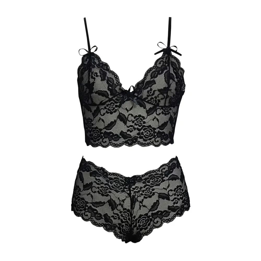 Thin Lace Flower Underwear Set - Breathable & Comfortable Lace Bras