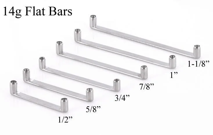 Tilum 10g Internally Threaded Flat Titanium Surface Barbell with 2mm Rise - Price Per 1