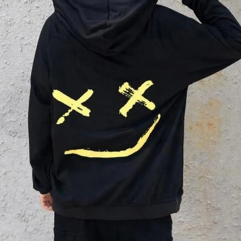 Two Face Rock Oversized Hoodie Halloween Hip Hop Sweatshirt