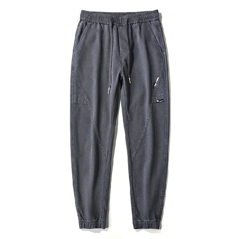 Versatile Tapered Pure Cotton Elasticity Elastic Waist Loose Fit Pants