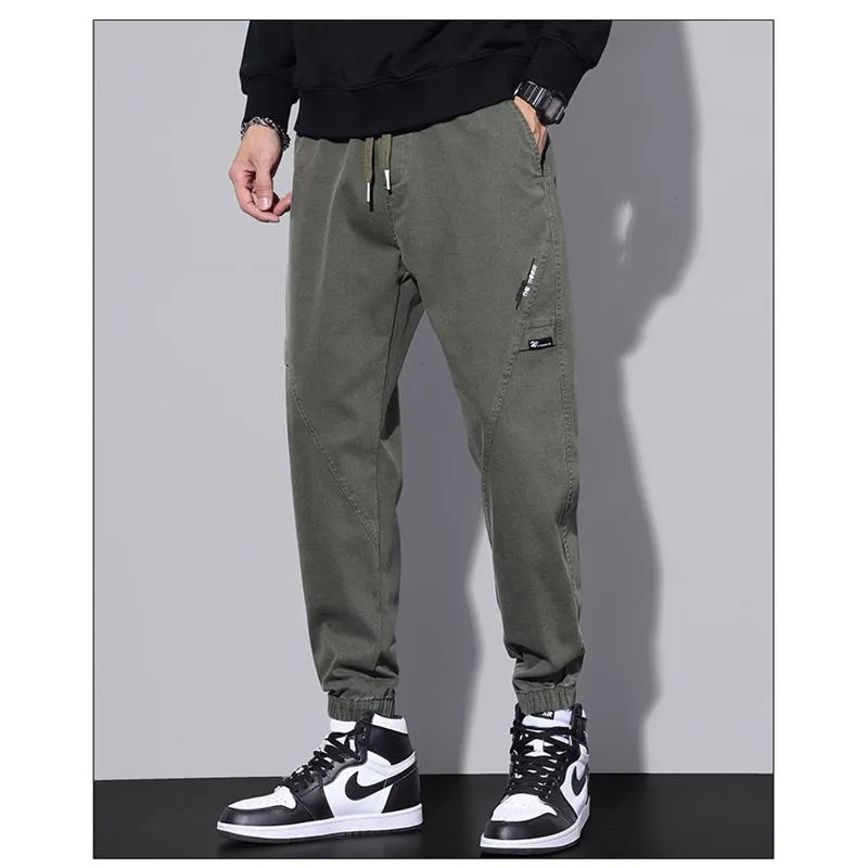Versatile Tapered Pure Cotton Elasticity Elastic Waist Loose Fit Pants