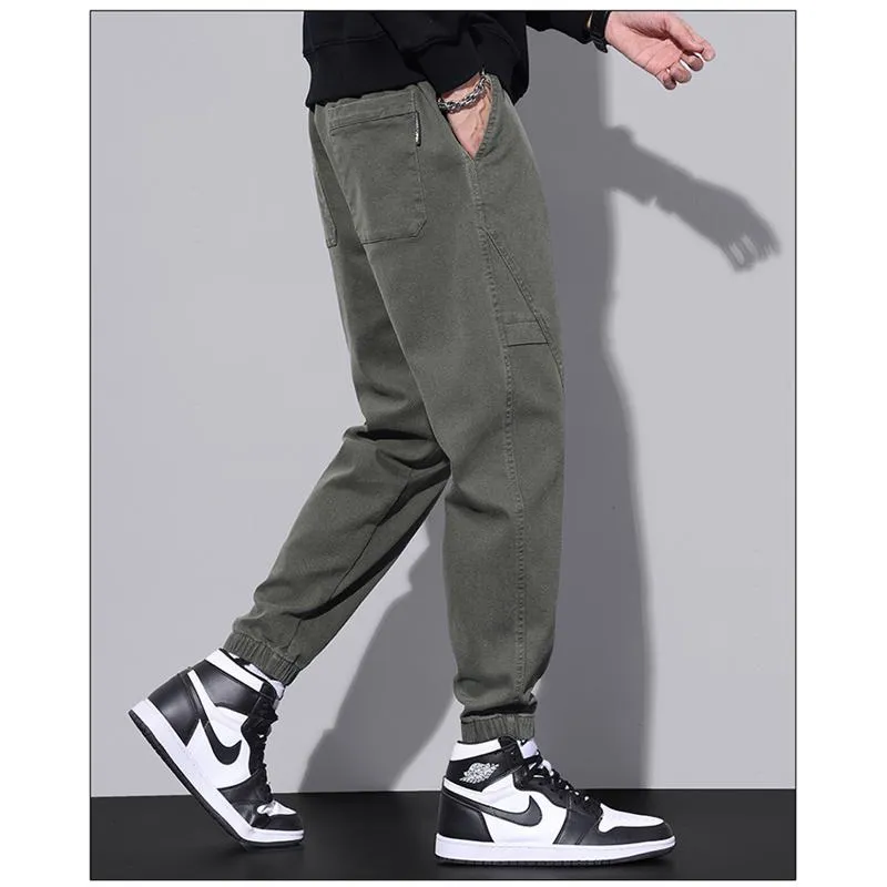 Versatile Tapered Pure Cotton Elasticity Elastic Waist Loose Fit Pants