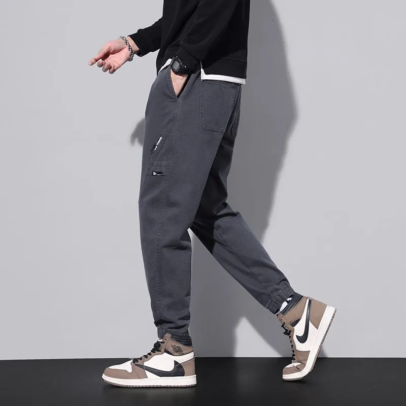 Versatile Tapered Pure Cotton Elasticity Elastic Waist Loose Fit Pants