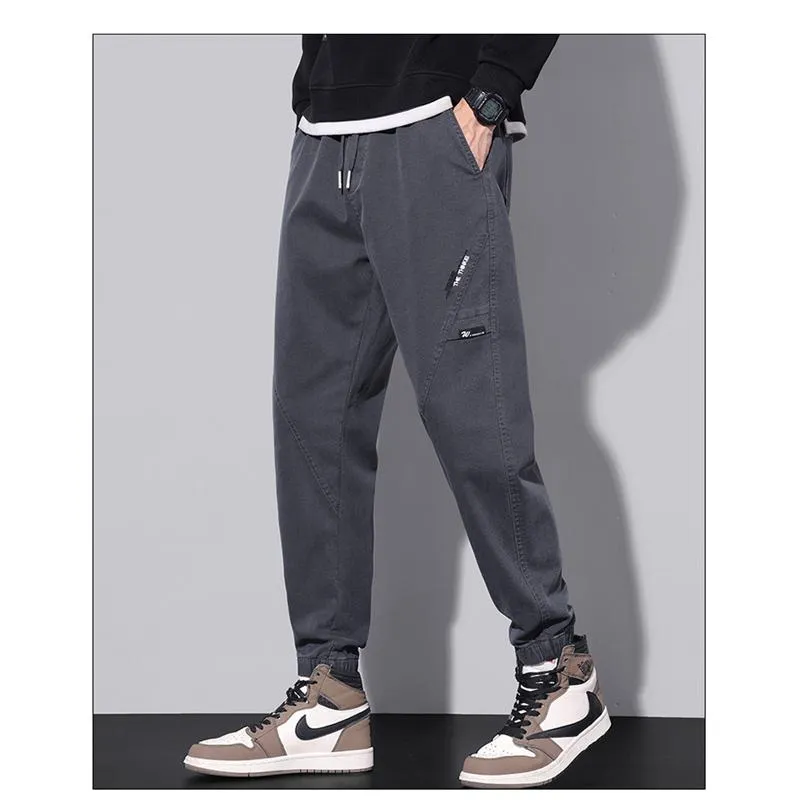 Versatile Tapered Pure Cotton Elasticity Elastic Waist Loose Fit Pants