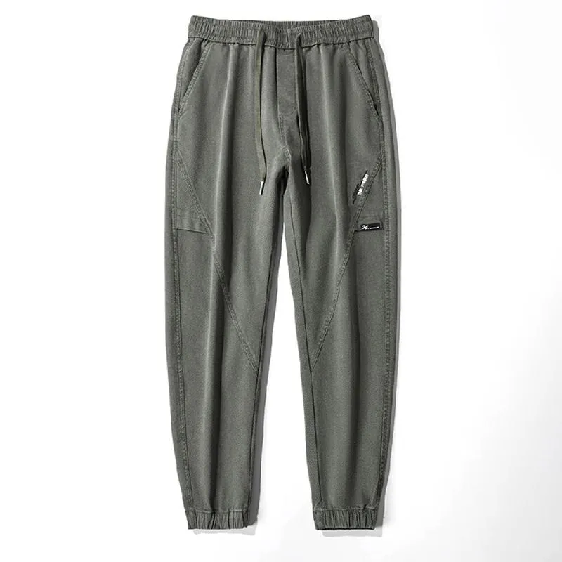 Versatile Tapered Pure Cotton Elasticity Elastic Waist Loose Fit Pants