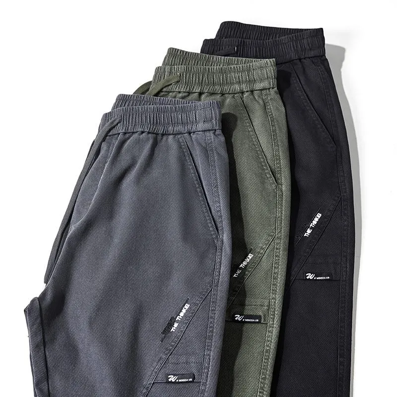 Versatile Tapered Pure Cotton Elasticity Elastic Waist Loose Fit Pants