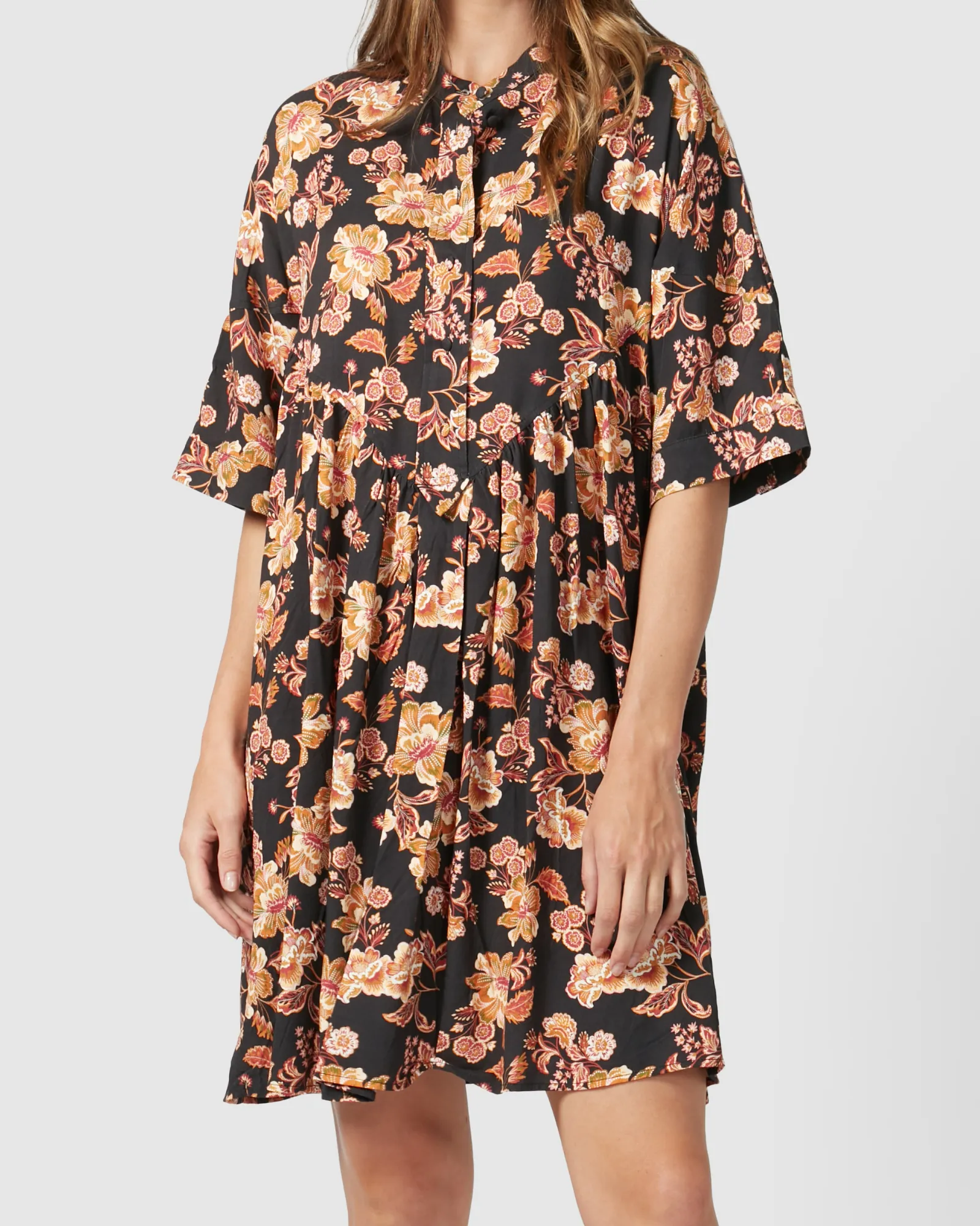 Vienna Dress - Navy Peony
