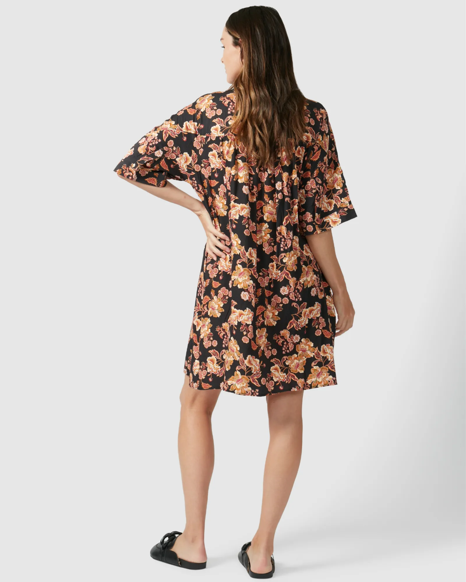 Vienna Dress - Navy Peony