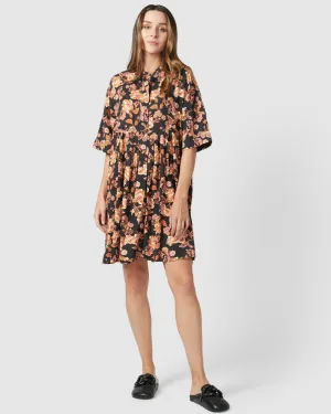 Vienna Dress - Navy Peony