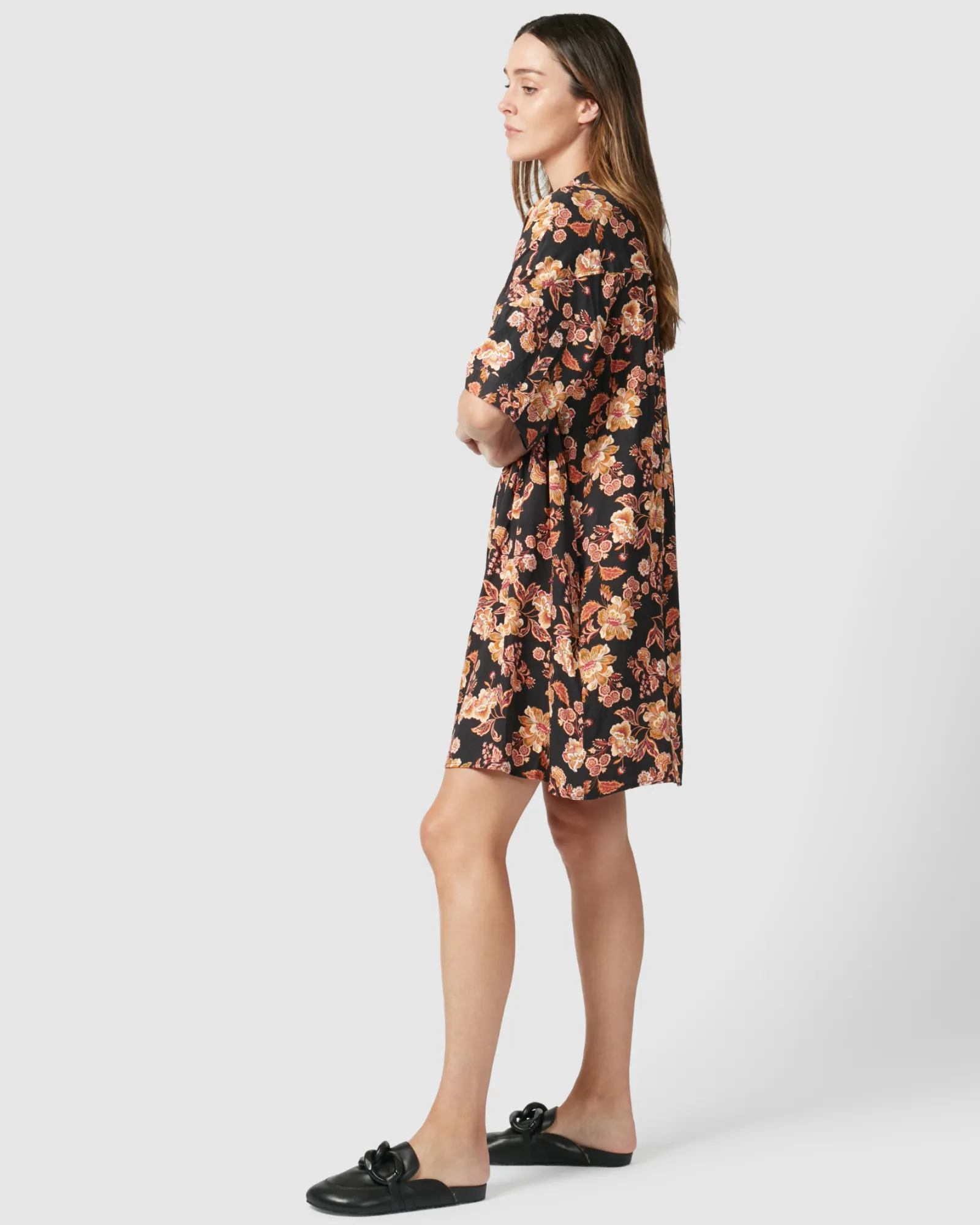 Vienna Dress - Navy Peony