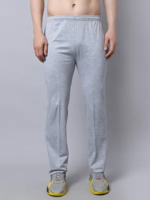 Vimal Jonney Fleece Regular-Fit Grey Melange Cotton Trackpant for Men