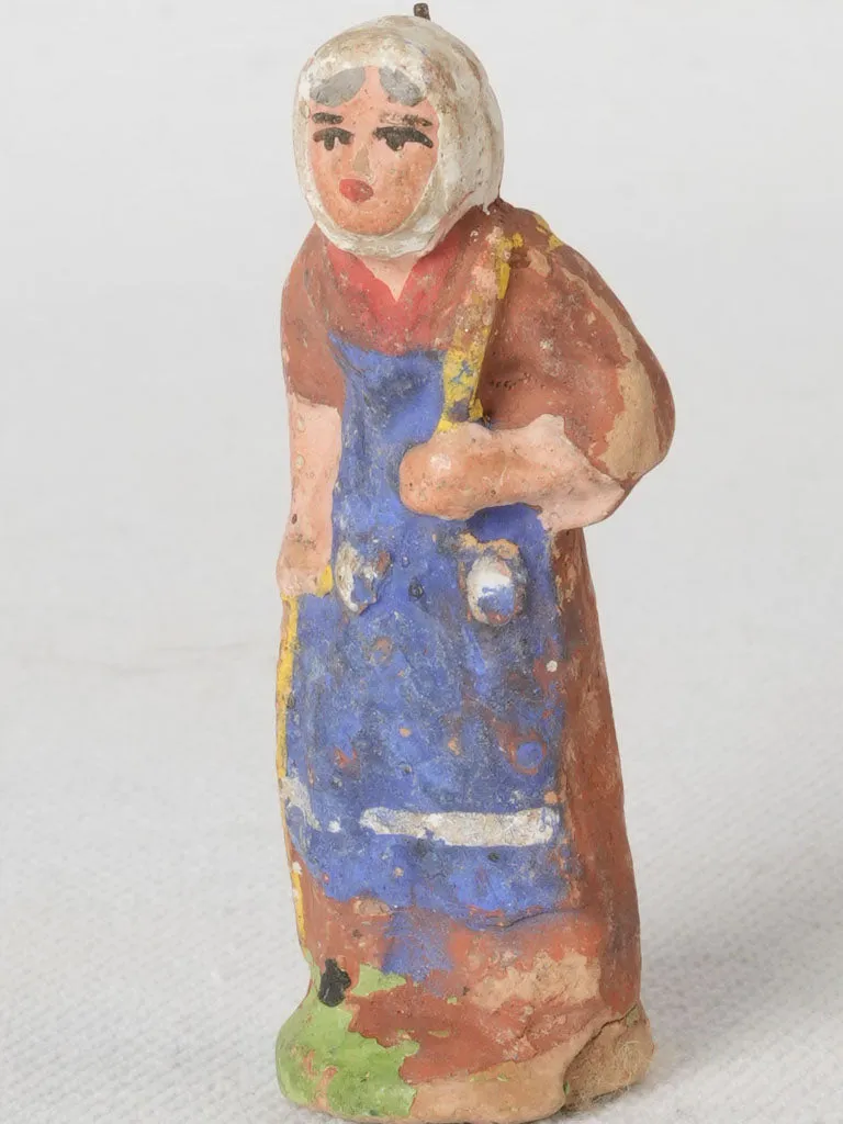 Vintage Terracotta Santon of a Provençal Woman with Apron