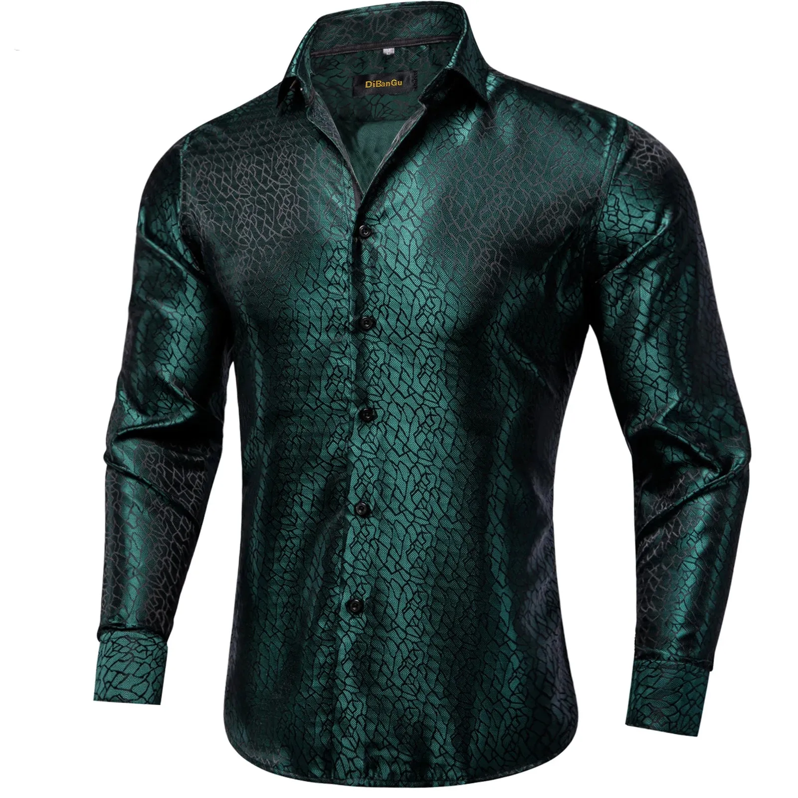 Wiaofellas - Luxury Silk Polyester Casual Shirts for Men Long Sleeve Blouse Prom Tuxedo Formal Purple Paisley Designer Men Clothing
