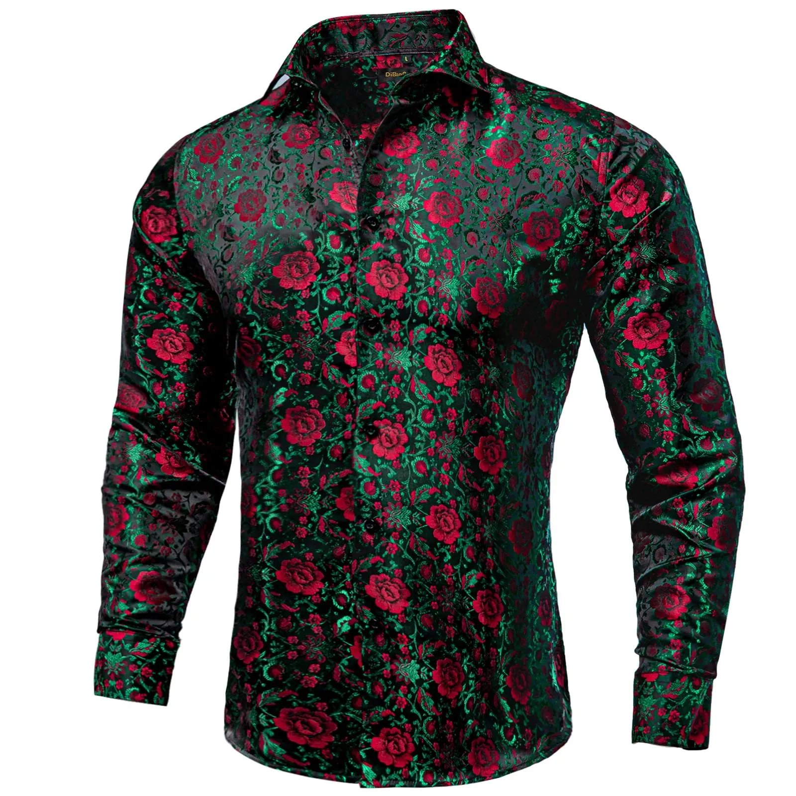 Wiaofellas - Luxury Silk Polyester Casual Shirts for Men Long Sleeve Blouse Prom Tuxedo Formal Purple Paisley Designer Men Clothing