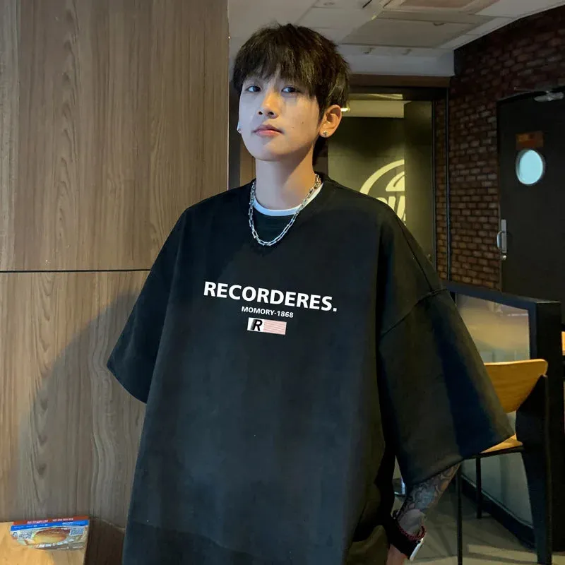 Wiaofellas  -  T Shirt for Men Clothing O Neck Man Streetwear T-shirt For Male Oversized New Men Graphic T-shirts Goth Punk Tops Tee